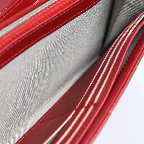 AUTHENTIC CHANEL Wallet Coco Mark Purse Patent Leather Red bsj358-121125 - Picture 13 of 16